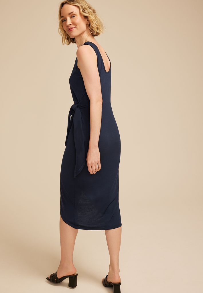 24/7 Bare Wrap Waist Midi Dress - Image 2