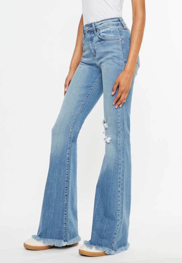 KanCan™High Rise Open Ripped Flare Jean - Image 3