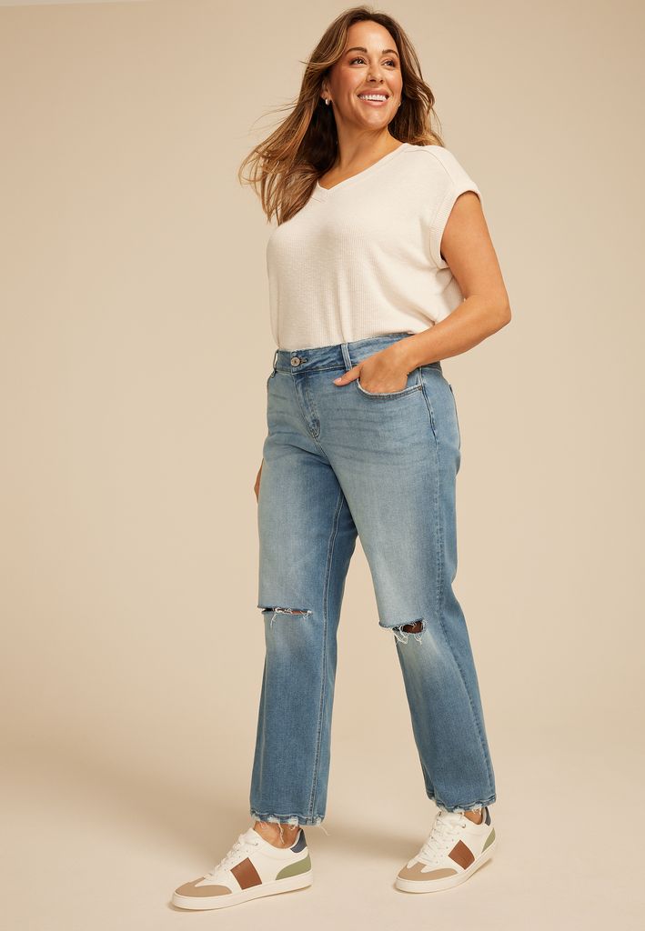 Plus Size KanCan™ High Rise Open Ripped Straight Jean - Image 3