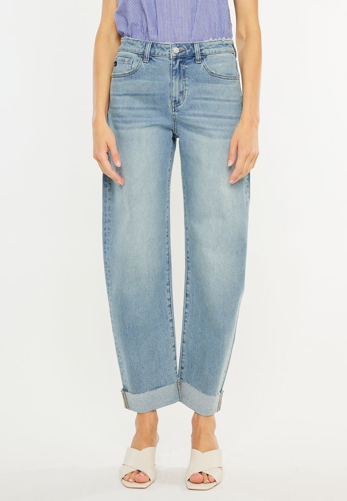 KanCan™ High Rise Raw Cuff Barrel Jean - Image 3