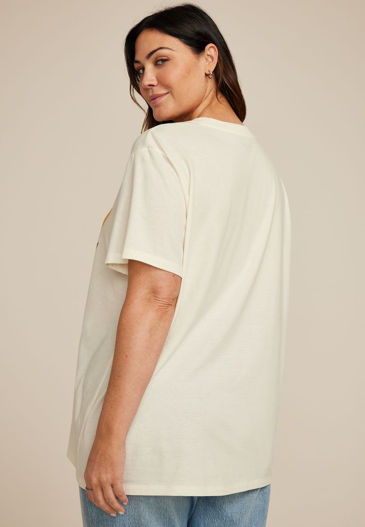 Plus Size Sunflower Love More Oversized Fit Graphic Tee - Image 2