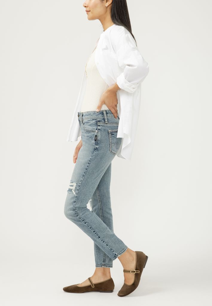 Silver Jeans Co.® Elyse Backed Ripped Mid Rise Skinny Jean - Image 3