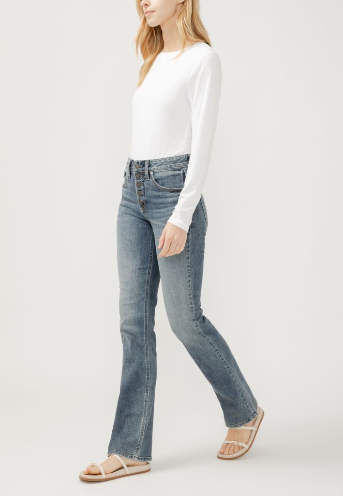 Silver Jeans Co.® Avery Curvy High Rise Button Fly Slim Boot Jean - Image 3