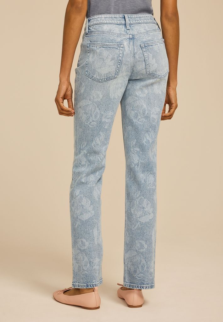 edgely™ Floral High Rise Relaxed Straight Jean - Image 2
