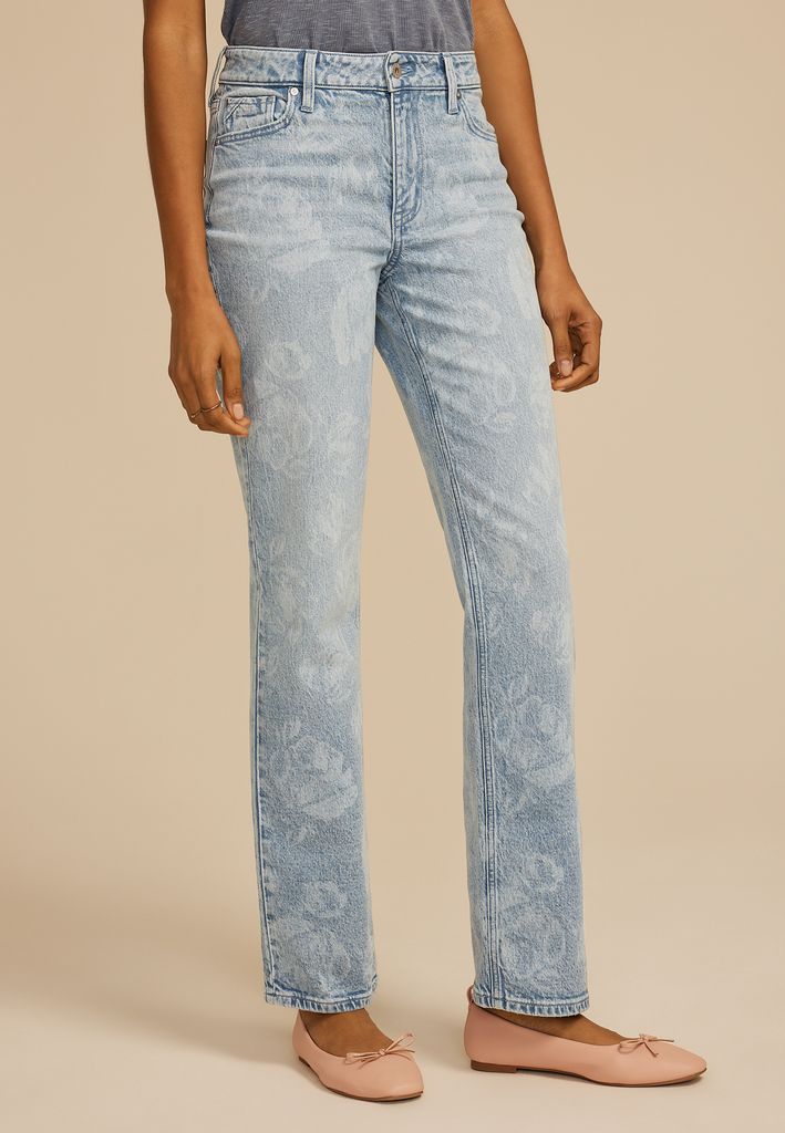 edgely™ Floral High Rise Relaxed Straight Jean - Image 3