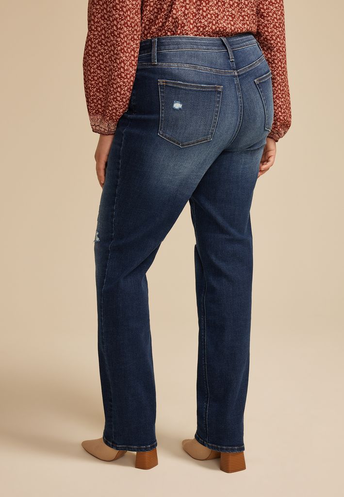 Plus Size edgely™ Mid Rise Ripped Slim Boot Jean - Image 2