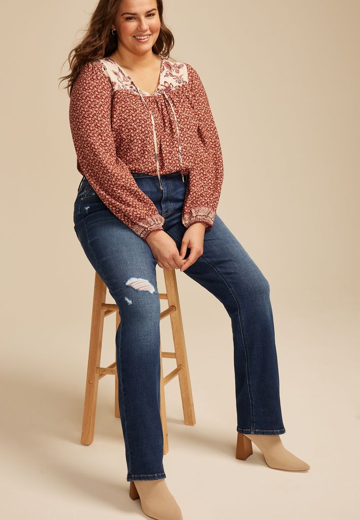 Plus Size edgely™ Mid Rise Ripped Slim Boot Jean - Image 3