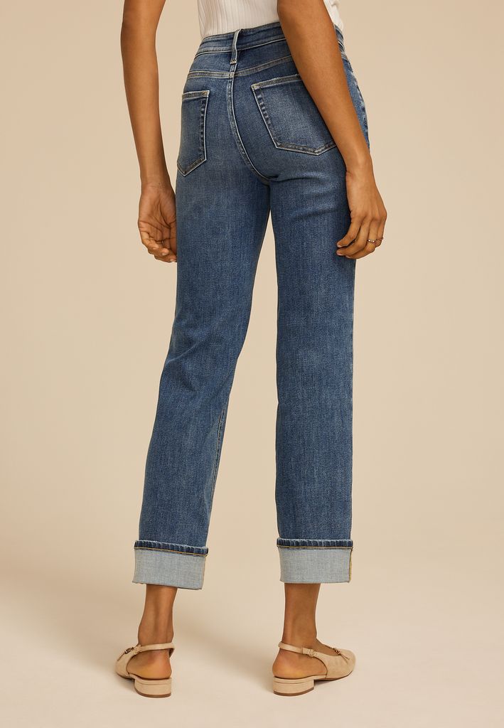 edgely™ High Rise Cuffed Hem Relaxed Straight Jean - Image 2