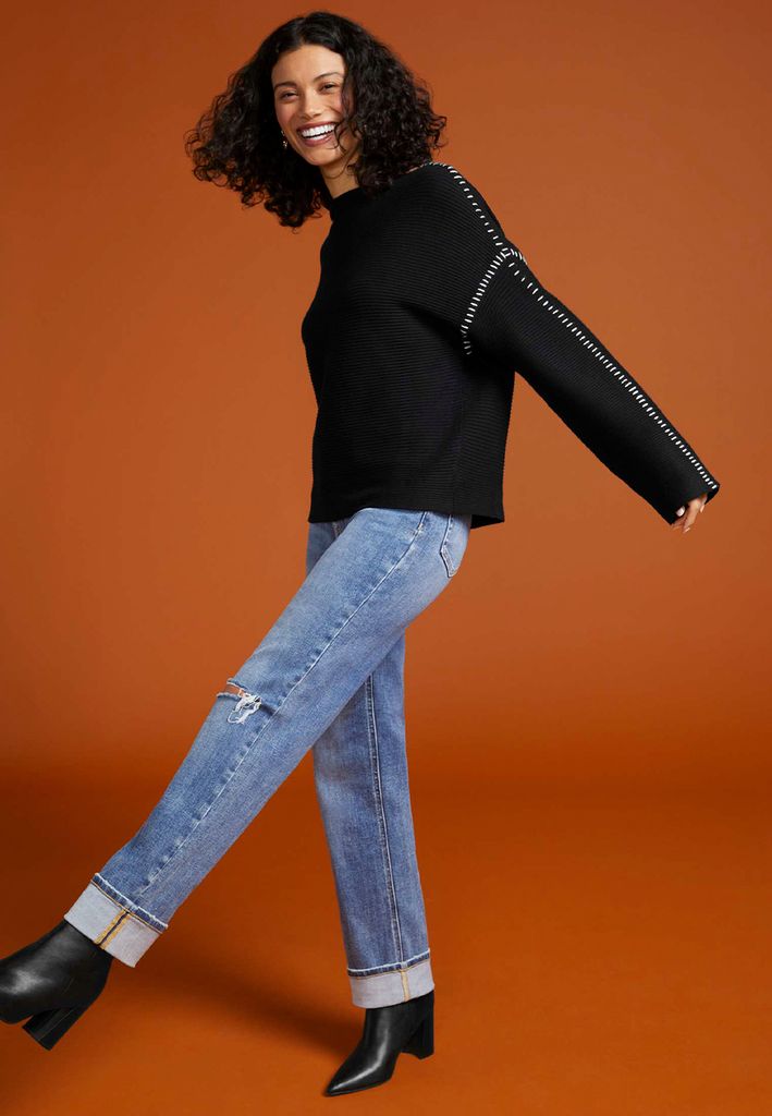 edgely™ High Rise Cuffed Hem Relaxed Straight Jean - Image 3