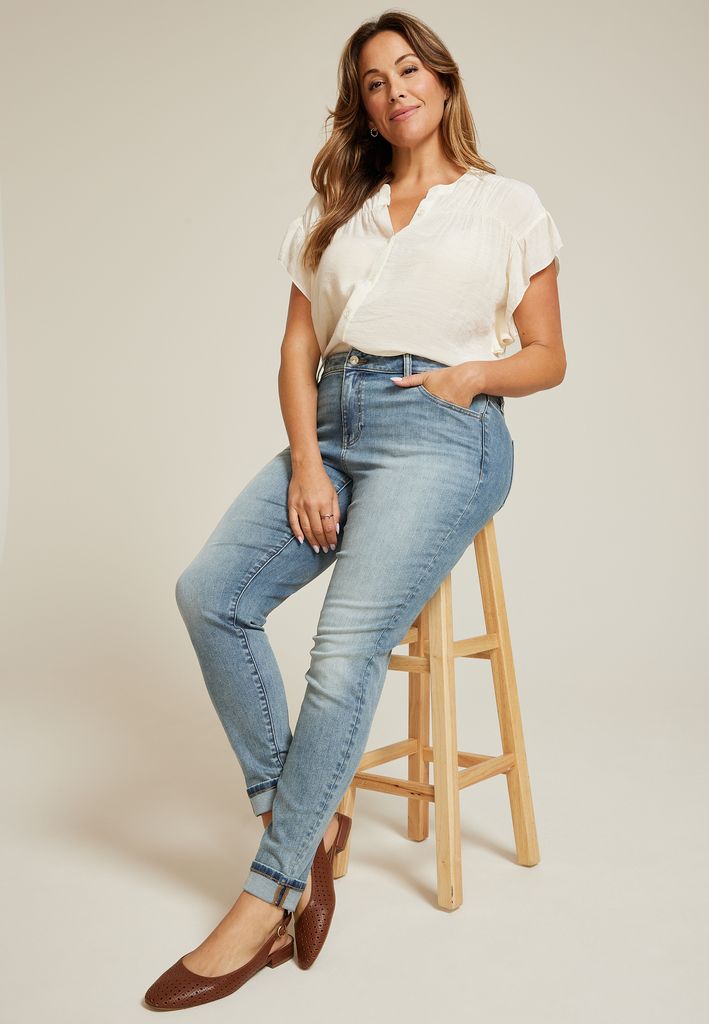 Plus Size m jeans by maurices™ Cool Comfort Mid Rise Cuff Hem Jegging - Image 3