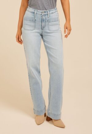 m jeans by maurices™ Light Patch Pocket High Rise Wide Leg Jean
