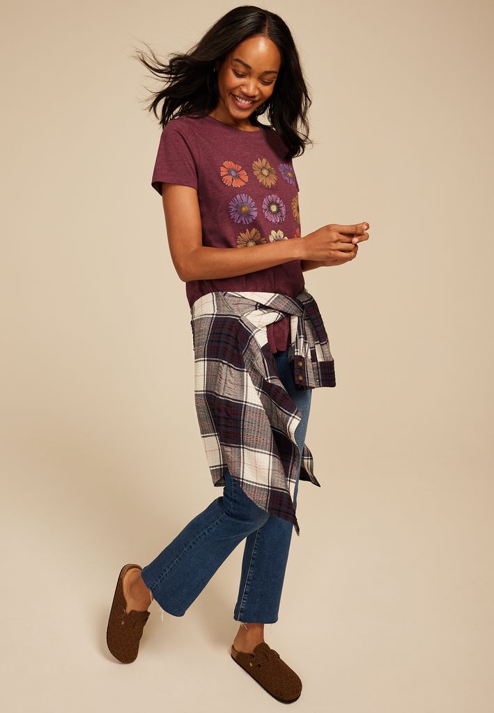 Stacked Fall Floral Classic Fit Graphic Tee - Image 3