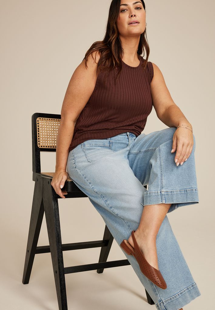 Plus Size Ribbed Side Gusset Tank Top - Image 3