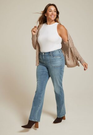 Plus Size m jeans by maurices™ High Rise Patch Pocket Slim Boot Jean