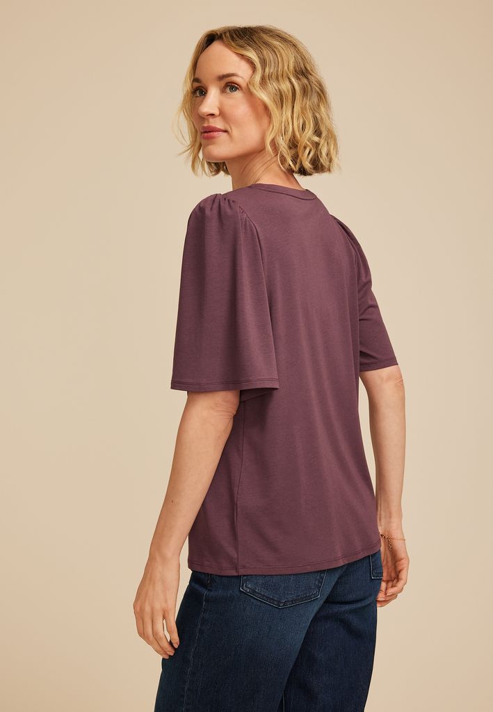Solid Flutter Sleeve Tee - Image 2