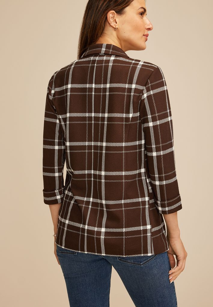 Plaid Versa 3/4 Sleeve Blazer - Image 2