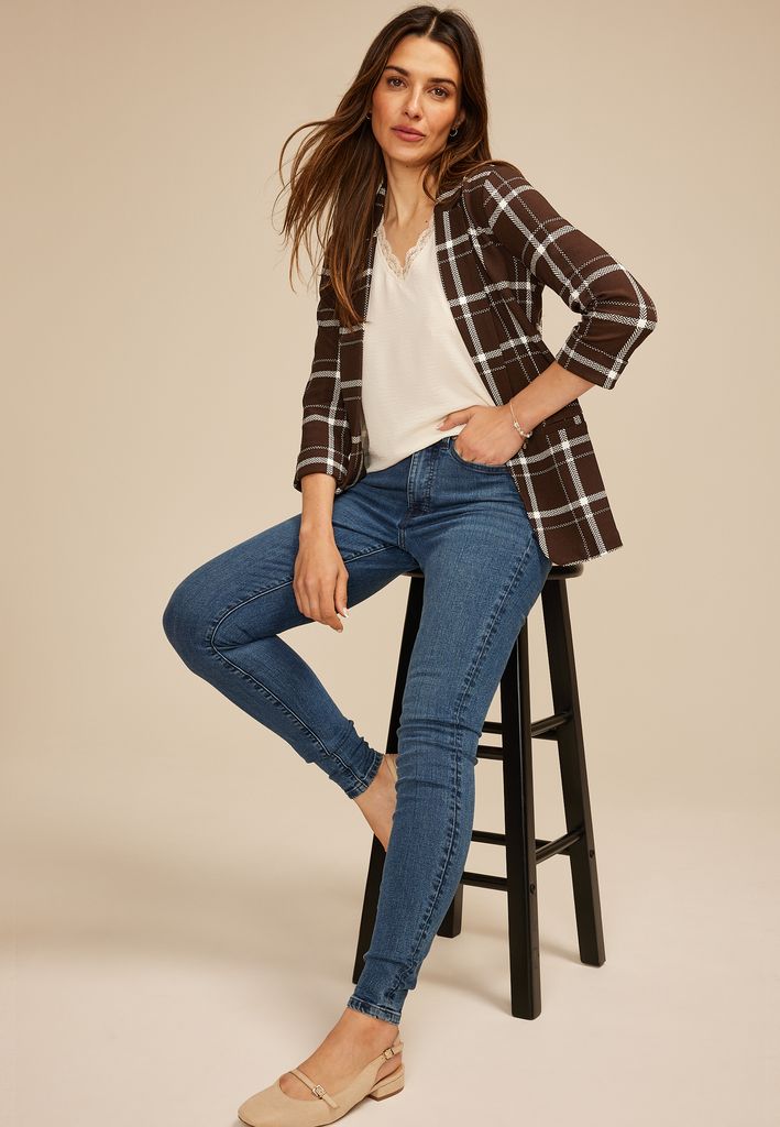 Plaid Versa 3/4 Sleeve Blazer - Image 3