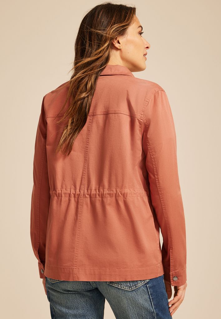 Embroidered Twill Cinched Waist Jacket - Image 2