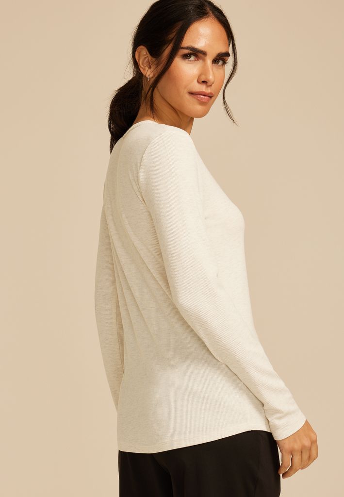 Heartland Heathered Henley Long Sleeve Tee - Image 2