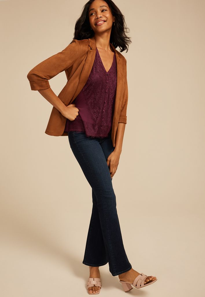 Lace Trim V Neck Tank Top - Image 3