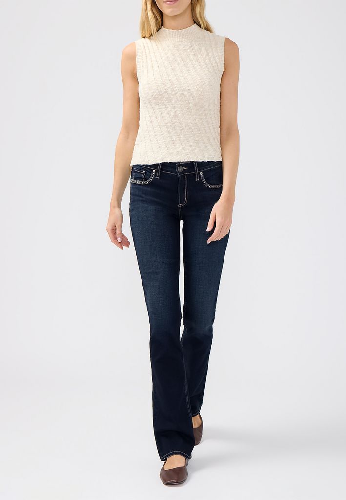 Silver Jeans Co.® Elyse Luxe Stretch Embellished Pocket Slim Boot Jean