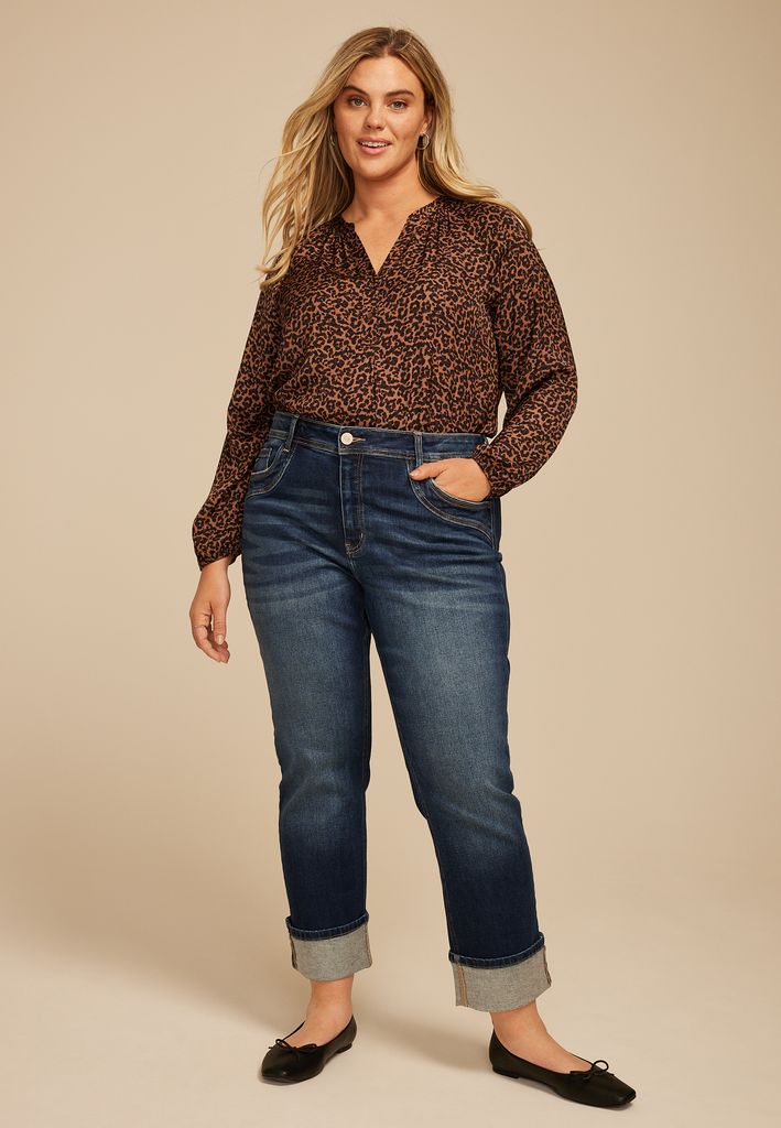 Plus Size KanCan™ High Rise Seamed Pocket Cuffed Hem Straight Jean - Image 3