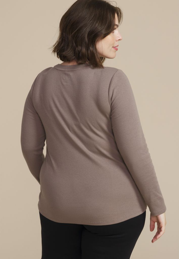 Plus Size 24/7 Ada Ribbed Long Sleeve Tee - Image 2