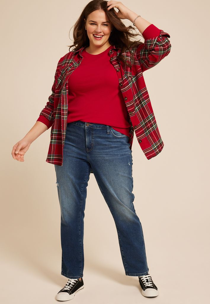 Plus Size 24/7 Ada Ribbed Long Sleeve Tee - Image 3