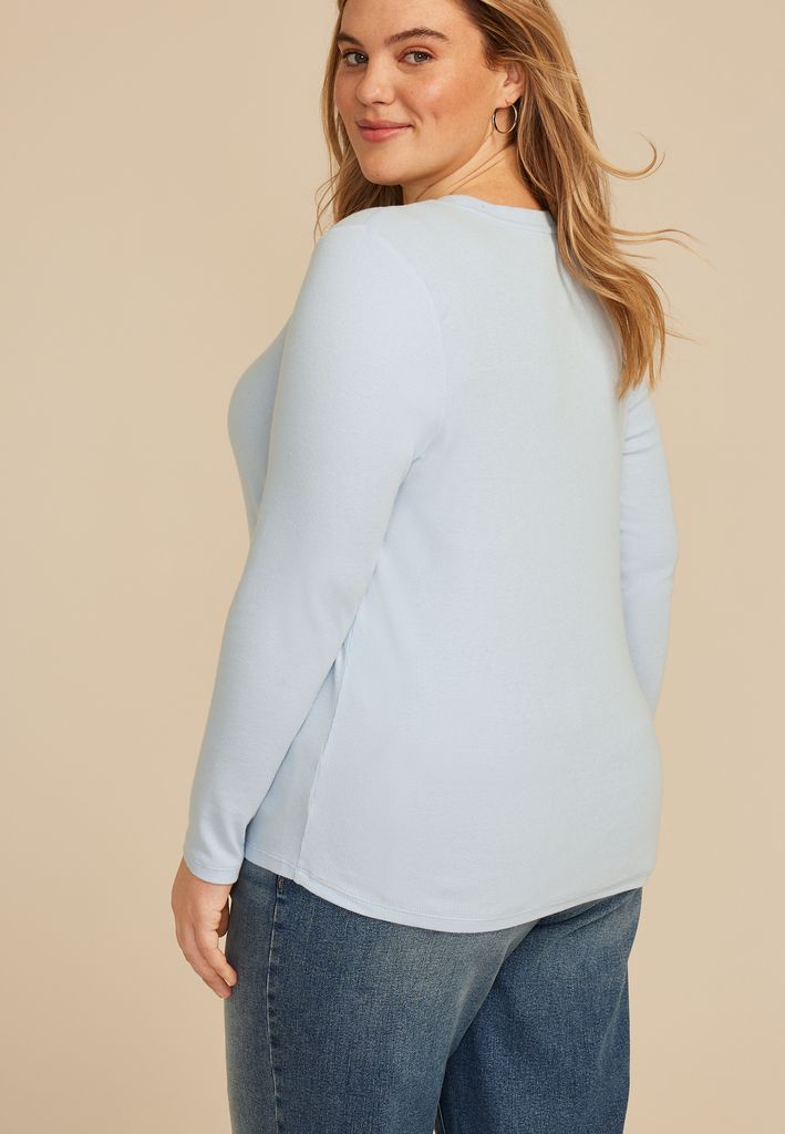 Plus Size 24/7 Ada Ribbed Long Sleeve Tee - Image 2