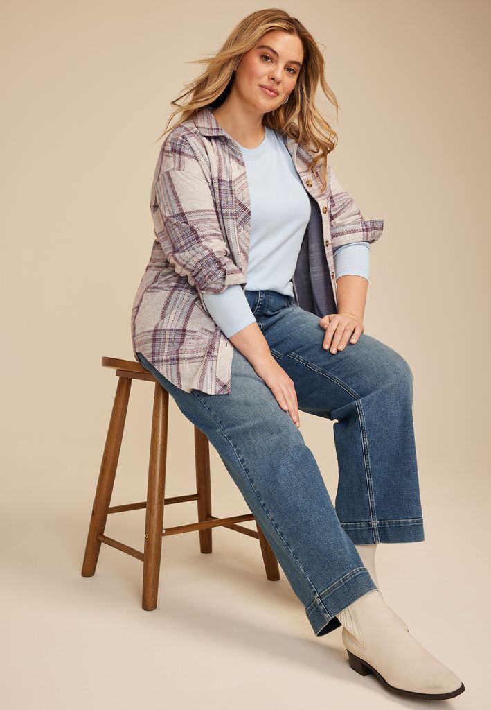 Plus Size 24/7 Ada Ribbed Long Sleeve Tee - Image 3