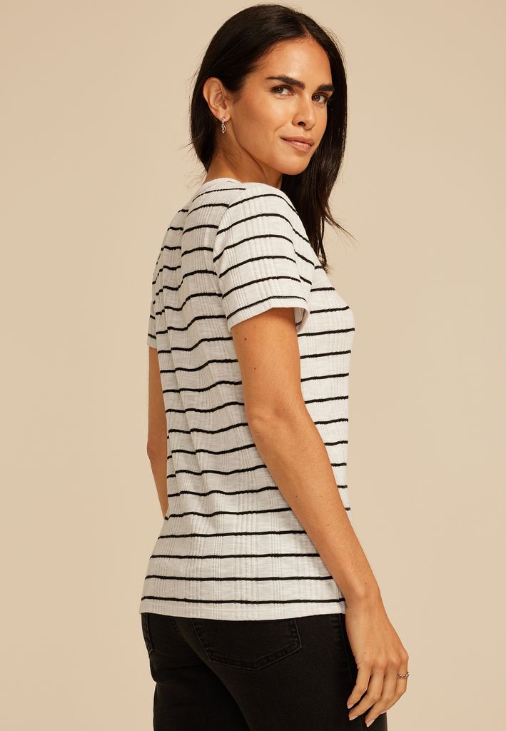 24/7 Variegated Ribbed Striped Tee - Image 2