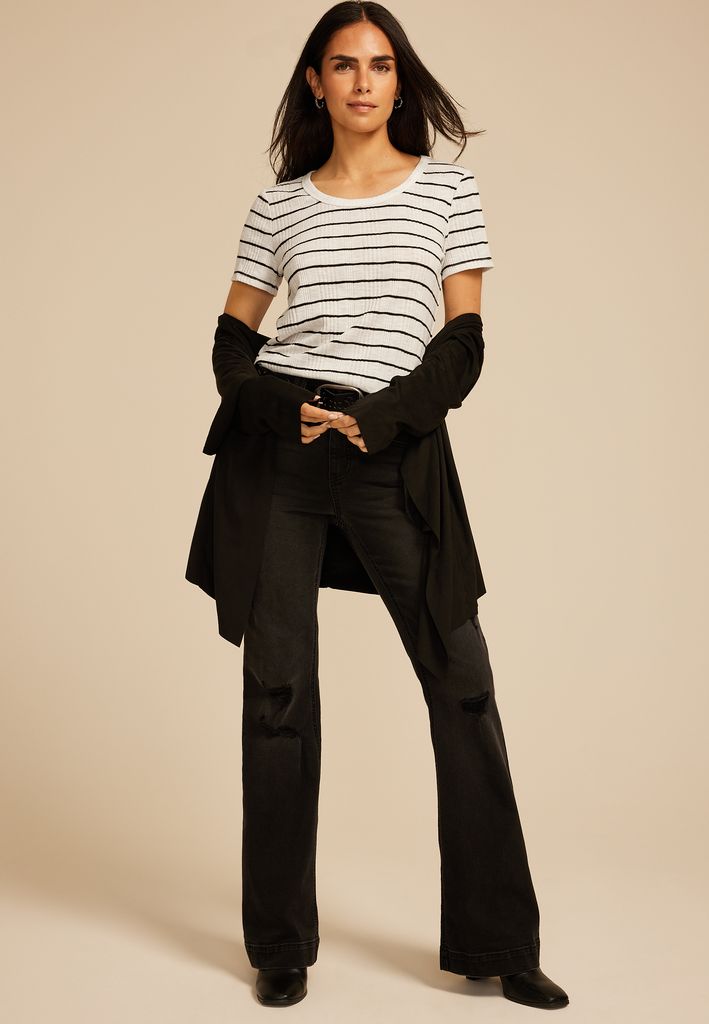 24/7 Variegated Ribbed Striped Tee - Image 3