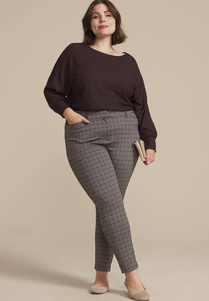 Plus Size Houndstooth Ponte Skinny Pant - Image 3