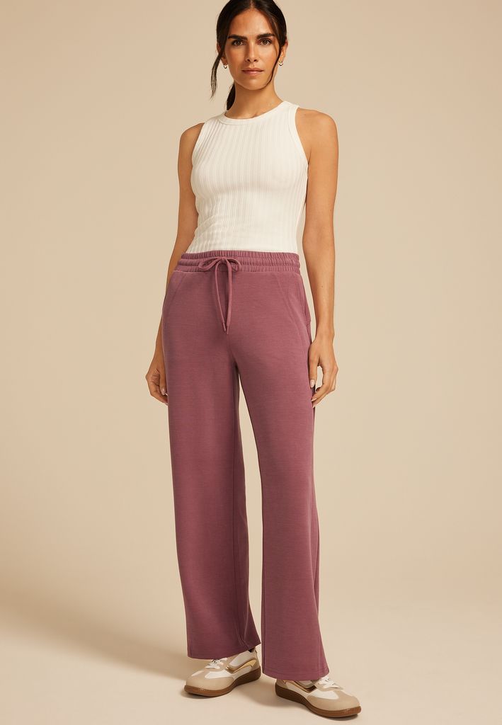 Cloud Scuba Knit Ribbed Wide Leg Sweatpant - Image 3