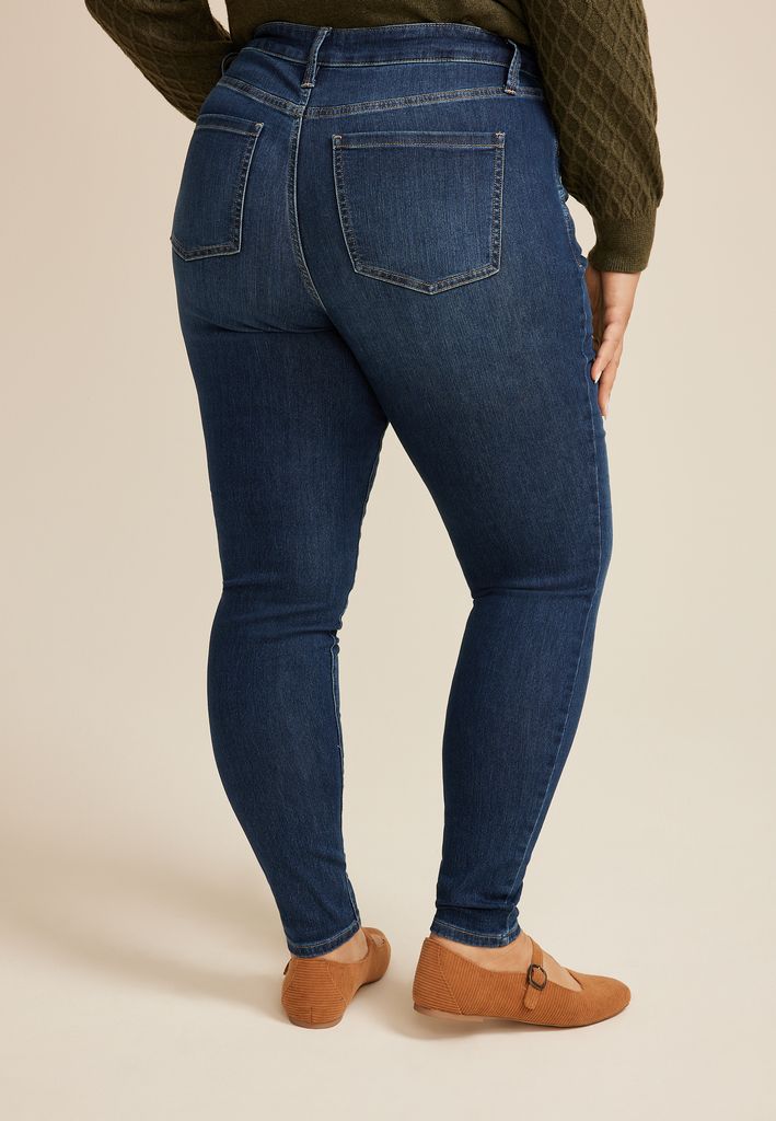 Plus Size Everflex™ Dark High Rise Super Skinny Jean - Image 2