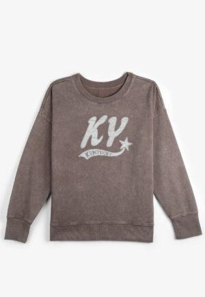 Plus Size State Satin Letter Crew Neck Sweatshirt