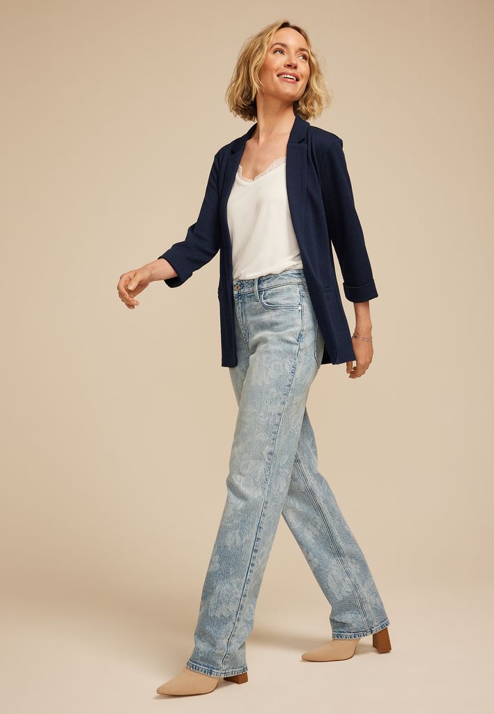Textured Versa Open Front Blazer - Image 3