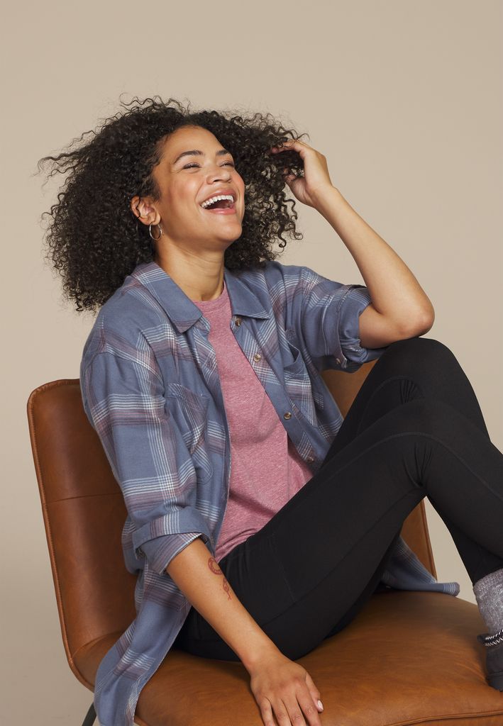 Plaid Boyfriend Tunic Button Down Shirt - Image 3