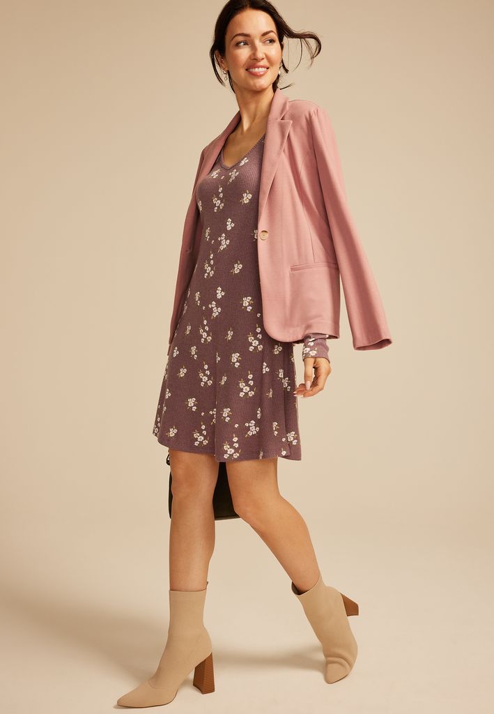 24/7 Floral Long Sleeve Skater Dress - Image 3