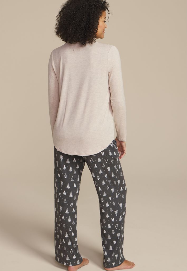 Dont Get Your Tinsel In A Tangle Graphic Tee And Wide Leg Pajama Set - Image 2