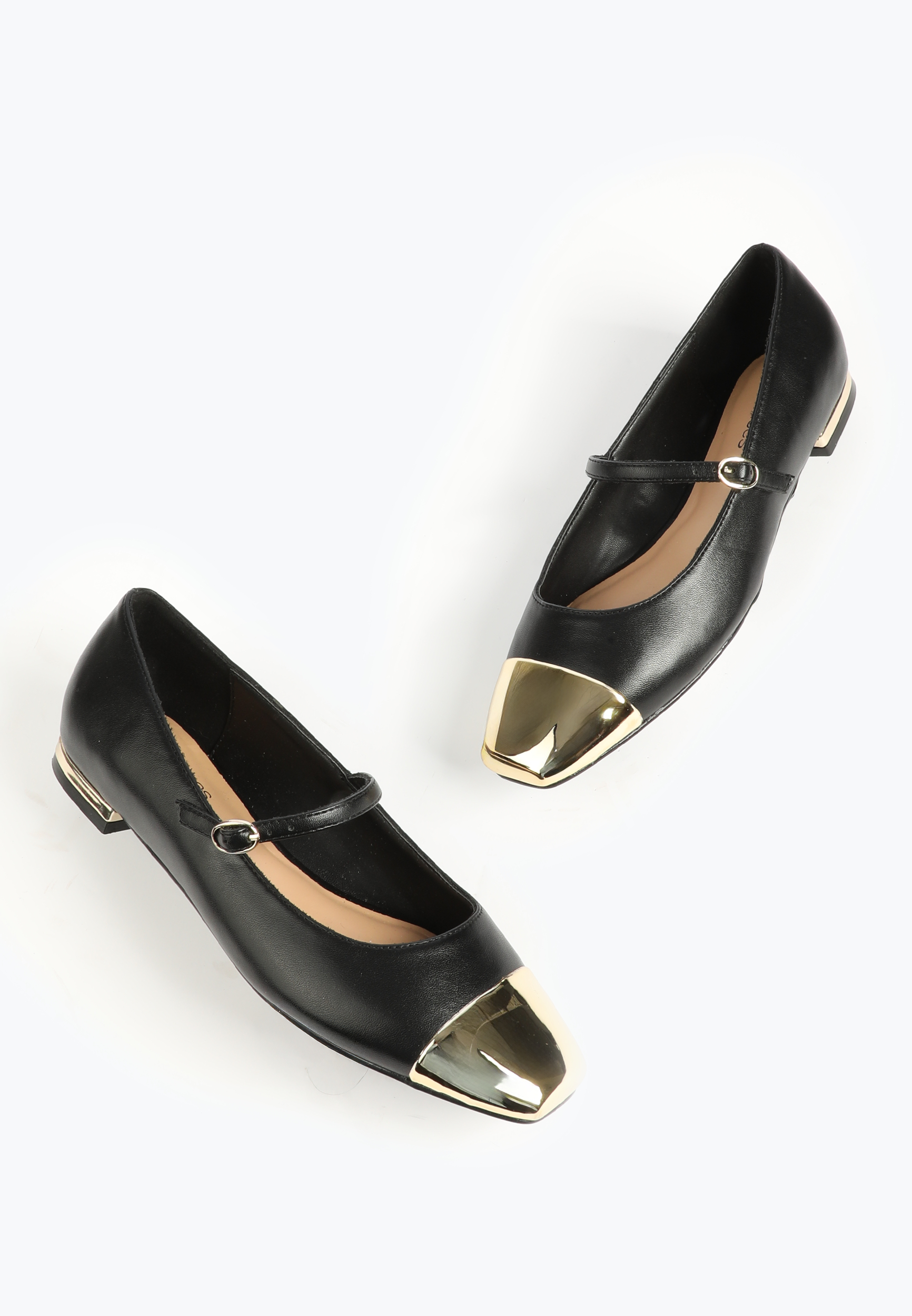 SuperCush Gold Cap Toe Mary Jane Ballet Flats - Image 3