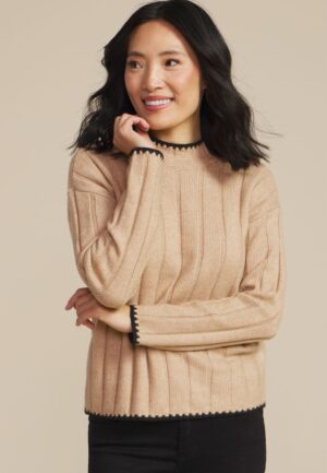 Whipstitch Mock Neck Sweater?