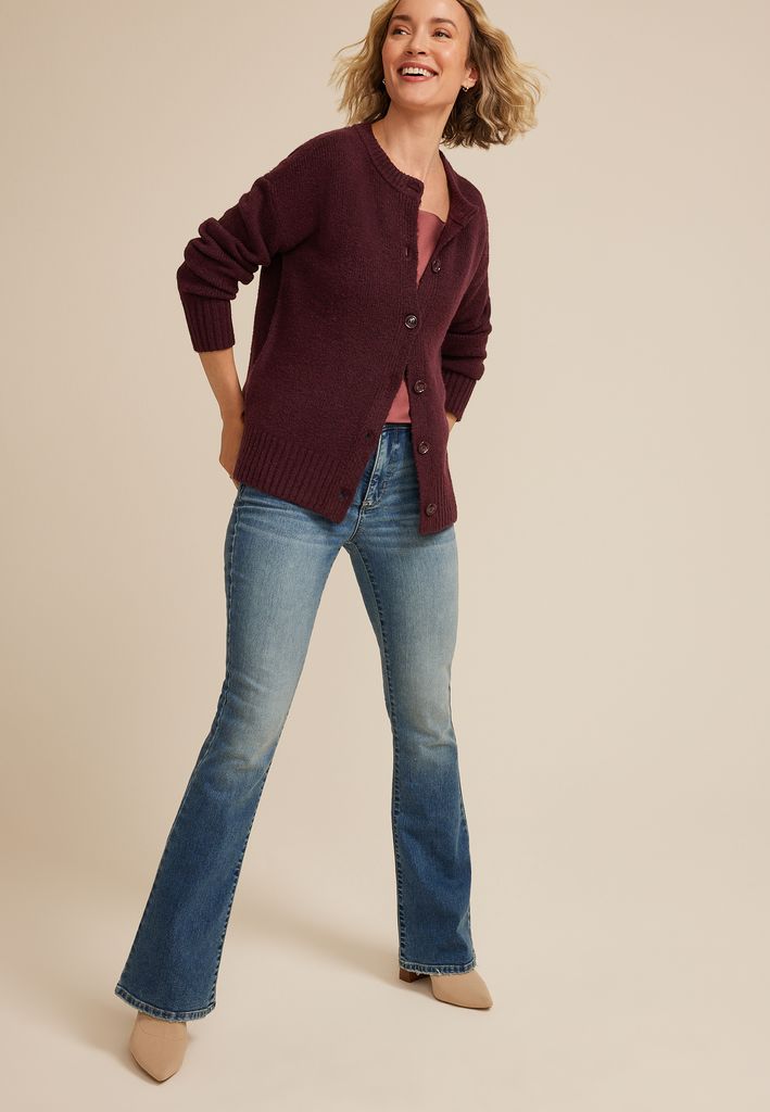 Knit Button Front Cardigan - Image 3