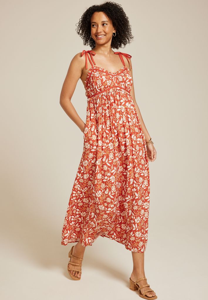 Band Of The Free Sweetheart Neck Midi Dress