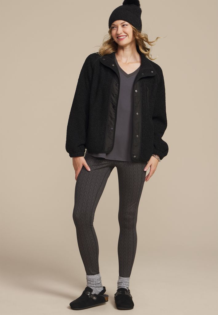 Sherpa Snap Button Front Jacket - Image 3