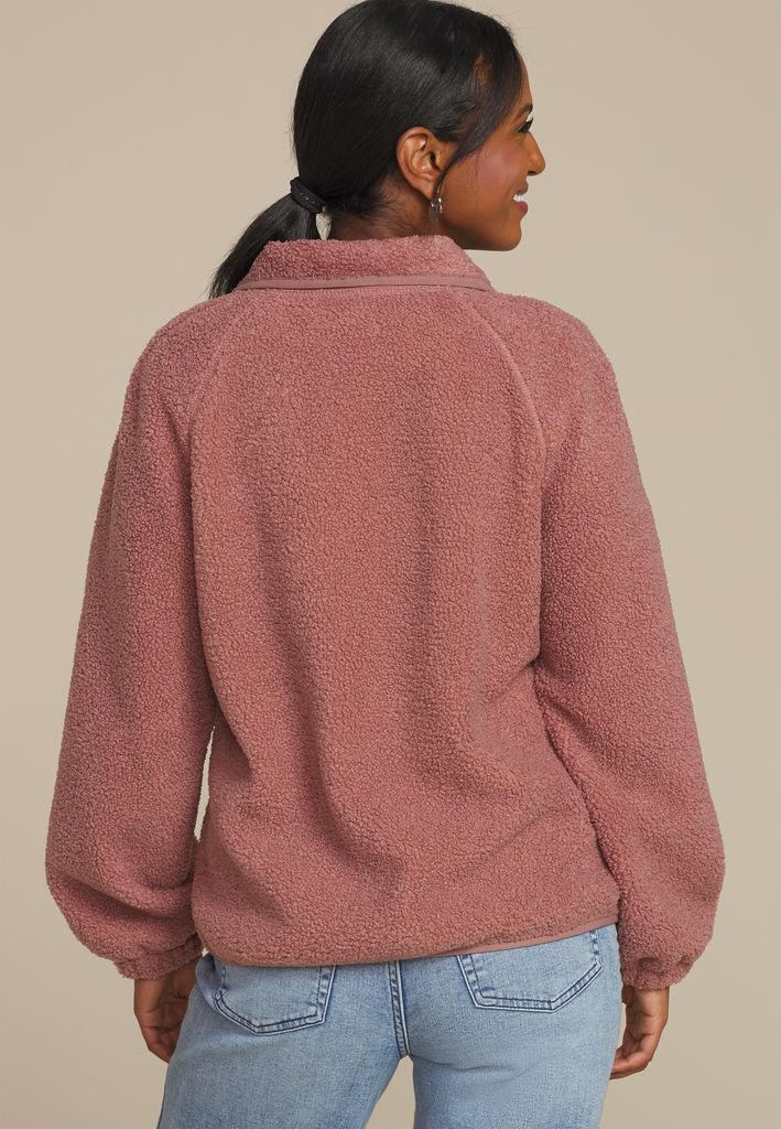 Sherpa Snap Button Front Jacket - Image 2
