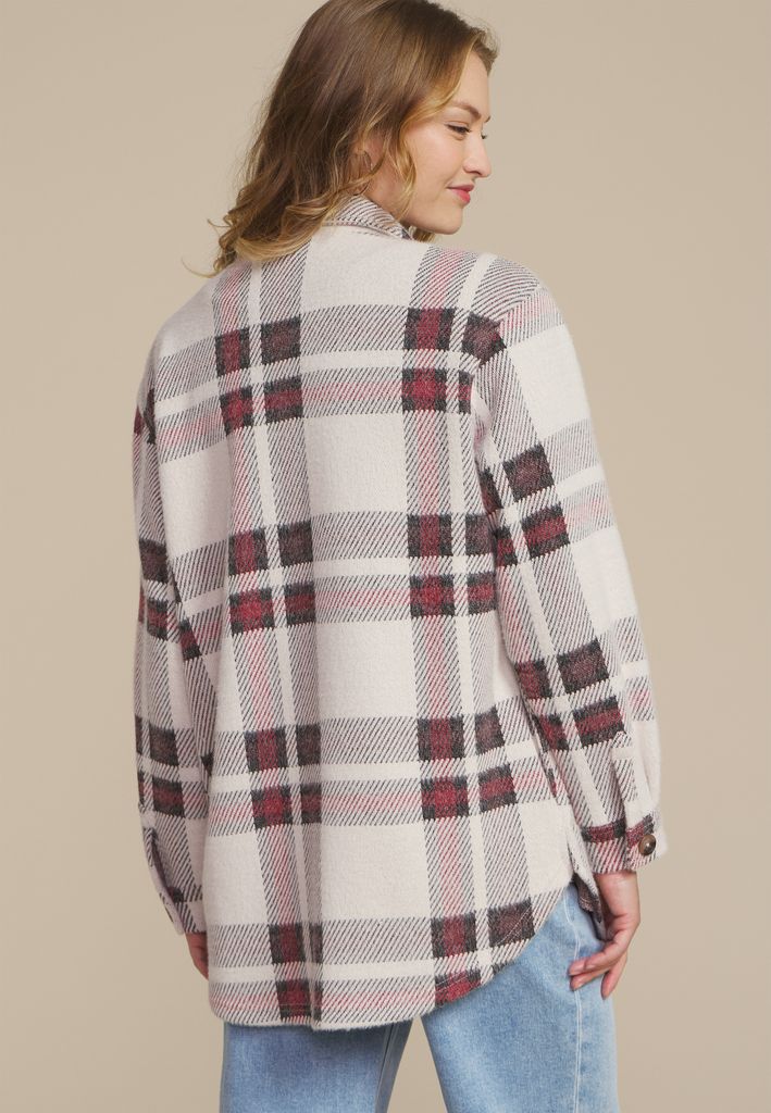Plush Plaid Shacket - Image 2