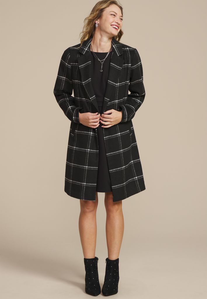 Windowpane One Button Dress Coat - Image 3