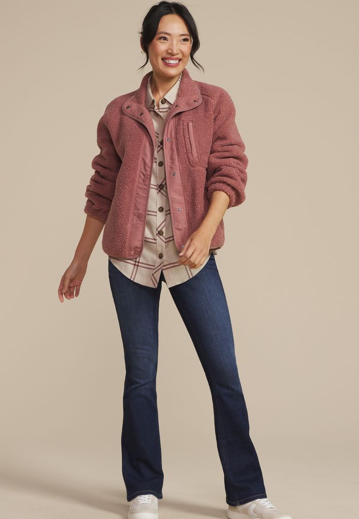 Plaid Boyfriend Button Down Shirt - Image 3