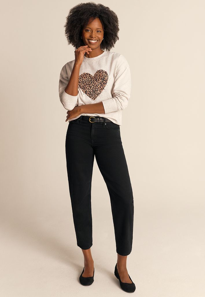 Black High Rise Barrel Jean